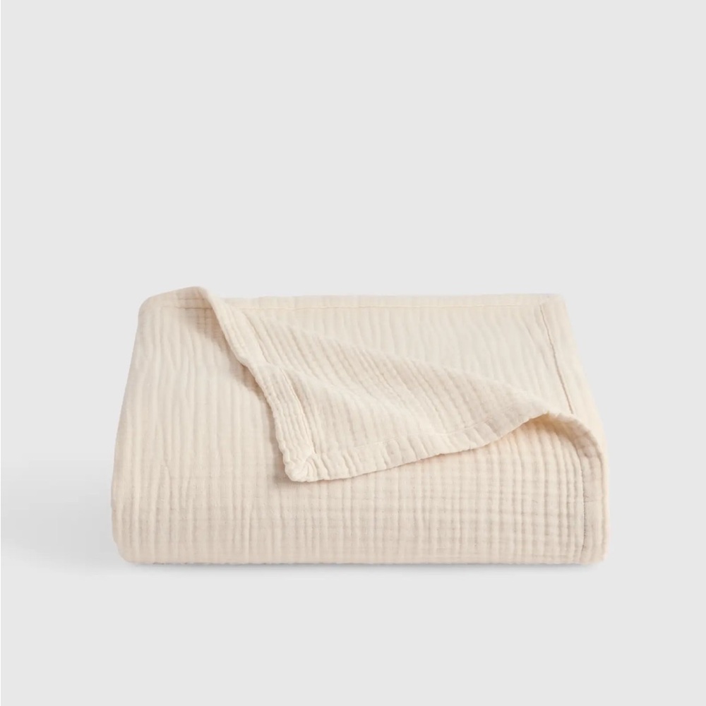 NWT QUINCE Organic Airy Gauze Blanket King/Cal King Undyed